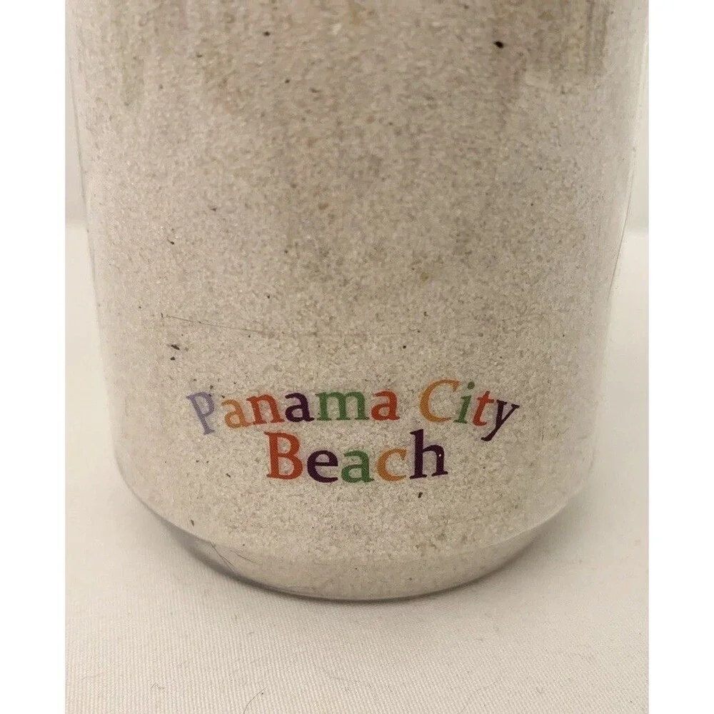 Florida Panama City Beach Sand Sample Glass Bottle Cork Rainbow Print